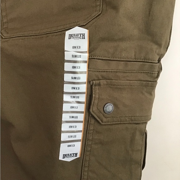 NWT Duluth Trading Co. Fire Hose Flex Cargo Pants in Olive Sz. 18W x 31” - Picture 5 of 7